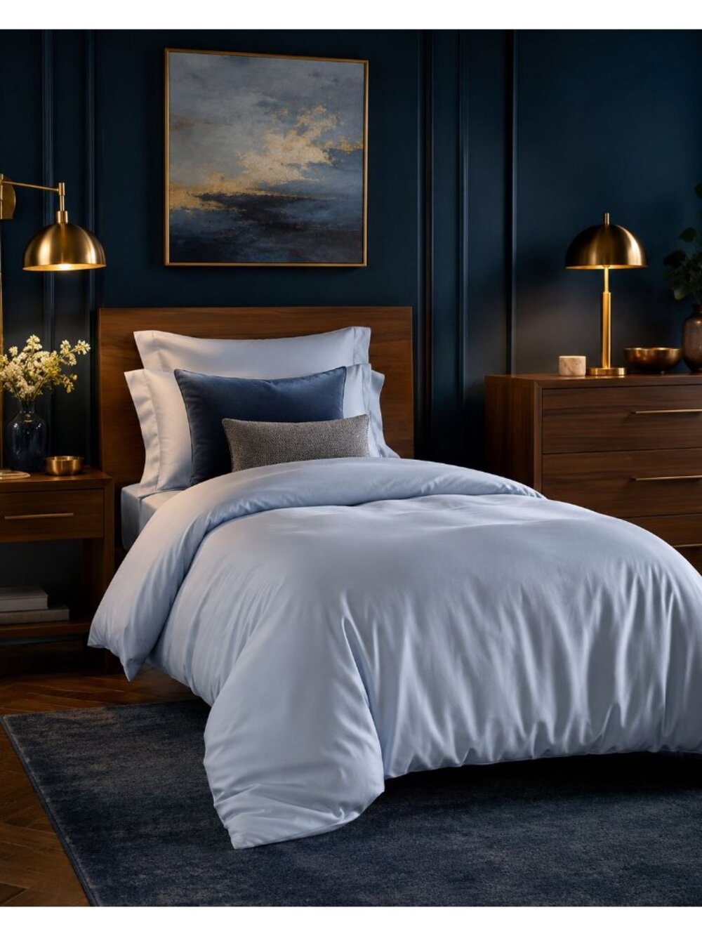 S8 | Quince Bamboo Duvet Cover Twin Sky Blue NWOT - Picture 2 of 11